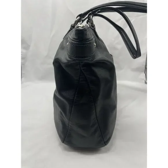 Vintage Coach Daisy Emma F23973 Black Leather‎ Shoulder Bag Tote 16"x12" - Picture 6 of 16